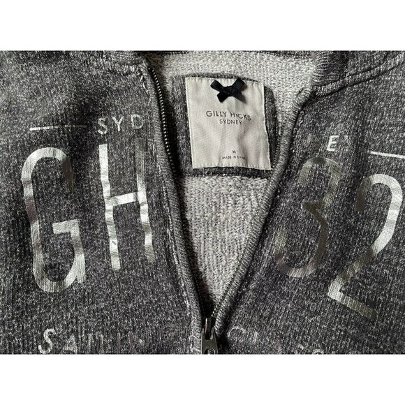 Gilly Hicks Gray Zip Up Hoodie Women Size Medium Long Sleeve Sweatshirt - Picture 6 of 9